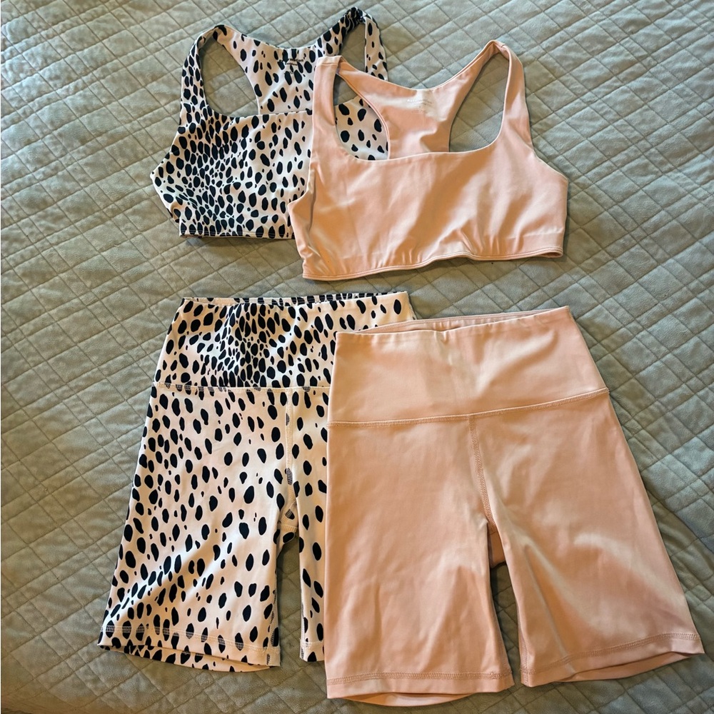 Reformation eco activewear 2pc set, nude/pink/blush, size small
